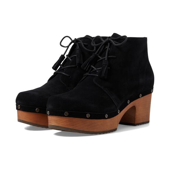 Dr Scholl's Women's 8M Black Suede Original Chic Platform Bootie Lace Up LB9-23 - Picture 1 of 8